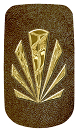 DAROYAL 602 GD SH BR Gold Sunburst Shimmer Brown Background